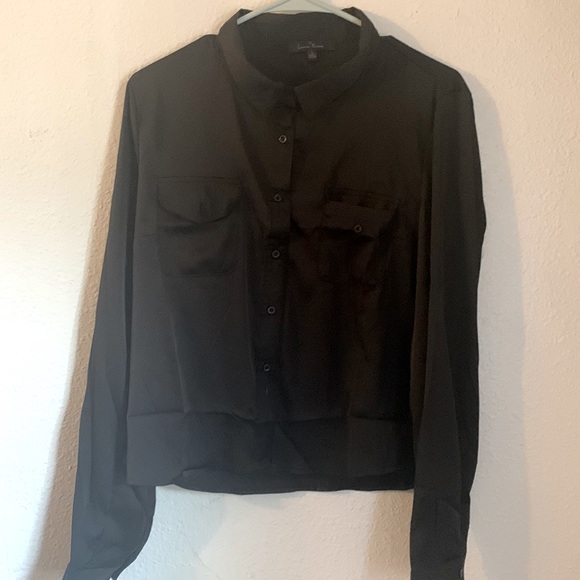 Size large black collared button up top. New without tags. - Picture 1 of 2